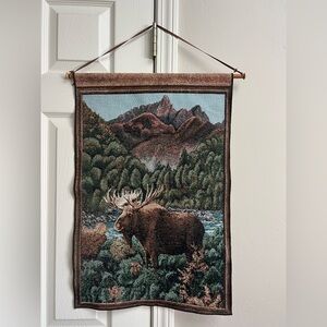 Rustic Moose Tapestry Wall Hanging – Cabin / Lodge Decor 25”x 17” price firm